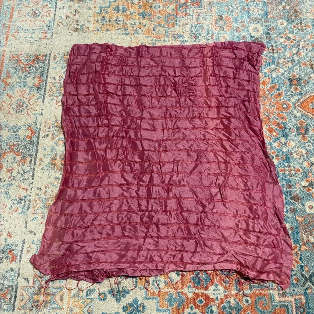 Pink silk scarf